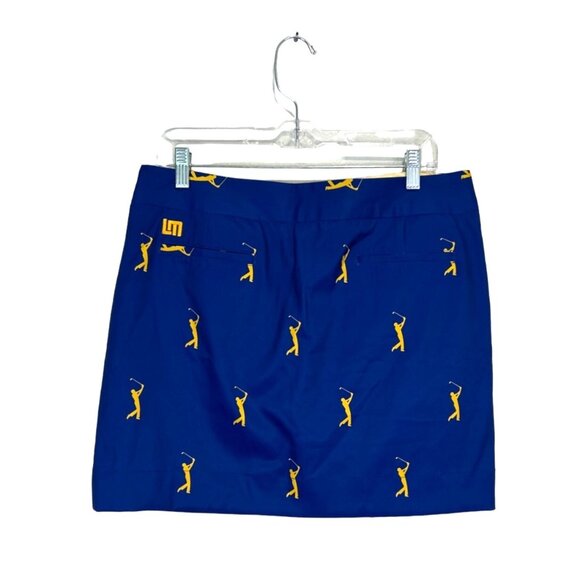 LoudMouth Woodworth Skort Women's Size 10 Blue Golfer Print Skirt - Picture 2 of 6
